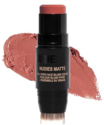 Nudestix Nudies Blush Stick – 3-in-1 Cream Blush for Cheeks, Eyes & Lips with Built-In Brush | Soft Matte Finish for a Natural Flush | Clean, Vegan & Travel-Friendly Makeup (Body Language)