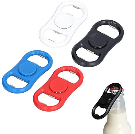 Premium Beer Bottle Opener,4Pcs Small Portable Colorful Bottle Cap Openers, Double Headed Soda Can Opener for Home Bars Picnic Camping Hiking, Children, Elderly and Arthritis Sufferers