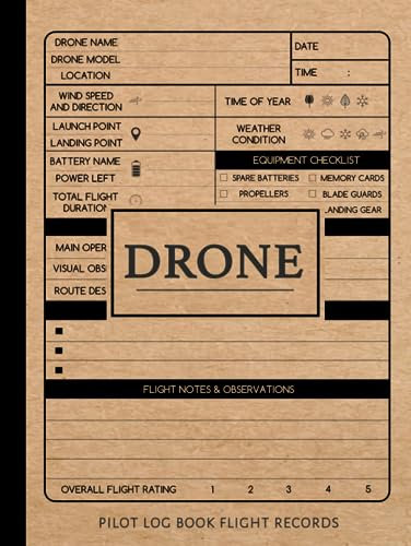 Drone Pilot Log Book Flight Records: UAS Operators Notebook. Detail & Track Every Mission. Ideal for UAV Professionals, Gadget Enthusiasts, and Filmmakers