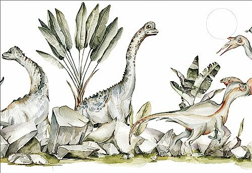 HUBDECO Schutzunterlage für den Schreibtisch - Schützt Schreibtisch vor Kratzern und Schäden - mit Kabeldurchlass - Mauspad, Pflegeleicht, Wasserfest - 73x50cm - Dinosaurier