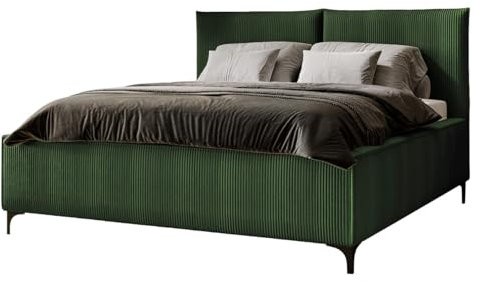 Mirjan24 Polsterbett Cesechi, Bettkasten mit Gasdruckfedern, Doppelbett, Lattenrost, Metallfüße, Elegantes Bett mit Polsterkopfteil, Bettgestell, Ehebett (Poso 14, 180 x 200 cm)