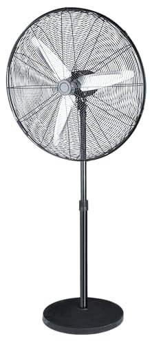 ABRILA - Ventilador de Pie ALARCON | Negro con 3 Velocidades Ajustables | Orientable y Oscilante | 120W de Potencia y 55D | Ideal para Todo Tipo de Estancias