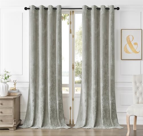SMILETIME Tende in velluto riccio, 132 x 228 cm, lussuose tende termiche insonorizzate per soggiorno, camera da letto, ufficio, morbide e resistenti, filtranti la luce, 2 pannelli