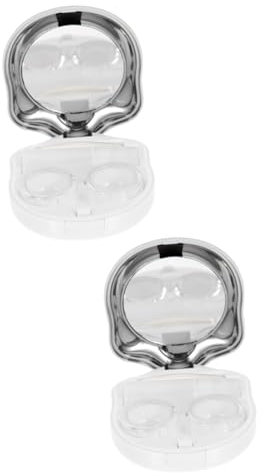 PartyKindom 2sets Portable Contact- Case Compact Travel Organizer Box Keep Lenses Safe for Outdoor Activities