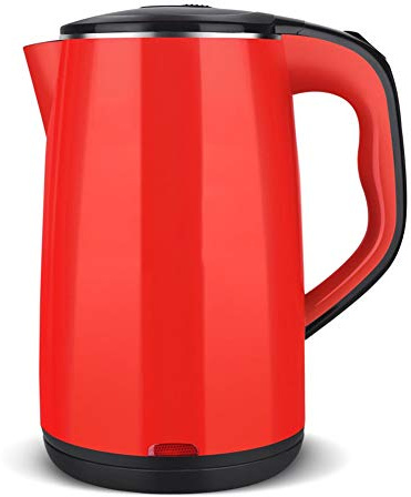 OUZBEM Bollitore Elettrico da Cucina Senza Fili da 2 Litri, brocca per Acqua Calda - Termostato di surriscaldamento - Rosso 1500 W Vision