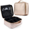 Joligrace Makeup Bag Cosmetic Case Vanity Travel Beauty Box Make Up Train Case Hairdressing Tools Organiser with Adjustable Compartment, Rose Gold
