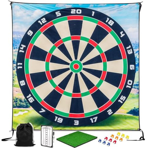Golf Chipping Game with Sticky Balls and Darts, Golf Practice Mat Kits Indoor Outdoor Golf Accessories for Adult Family Yard Game