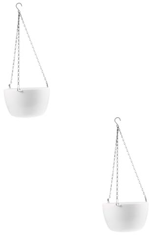 POPETPOP 2 Ensembles Cache-Pot Suspendu Pot de Plante de Garde- Pot de Culture de Plantes Jardiniere Plastique Pot de Fleur Plastique Plantes d'intérieur Pot d'orchidée Vase Suspendu