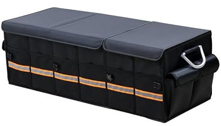 FSTTGG Auto Kofferraumtaschen für Tesla Model 3 2017-2023, Autotasche Hohe Kapazität Kofferraum-Organizer Innenausstattung,A Black-3 90 * 35 * 30