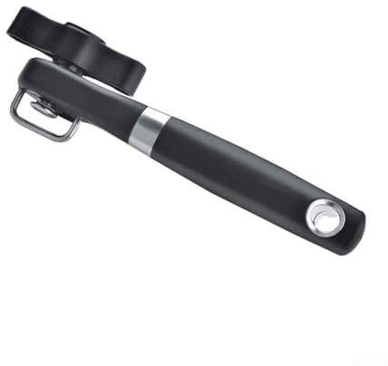 Abrelatas, abrelatas totalmente abierto, abrelatas de borde suave y seguro, abrelatas manual de acero inoxidable de 22 x 6 x 1 cm para cocina
