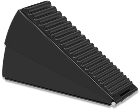 Strongest Large butée de porte en acier inoxydable robuste jusqu'à 7,6 cm, poignée en caoutchouc antidérapant, cale de porte, bloqueur de porte, poids de porte (noir, 1 grand)