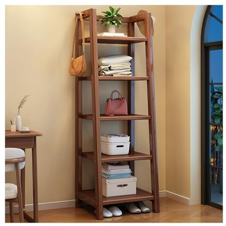 Scaffale a scala Libreria in Legno Scaffale con Scaletta a 5 Livelli, Libreria Aperta Autoportante da 67” Scaffale for Bagno Porta Piante for Ufficio Domestico, Soggiorno, Cucina, Camera da Letto Libr