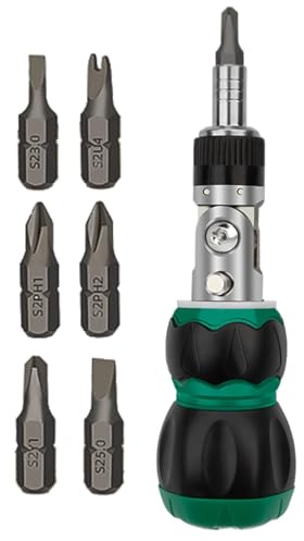 Juego de puntas de carraca – Destornillador de trinquete de precisión | Destornillador, 180 grados giratorio multiherramienta destornillador para el professio