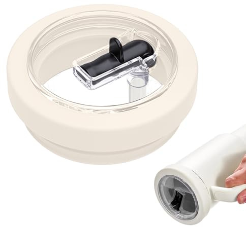 NHQZ Pajitas reutilizables, Accesorios stanley cup, Fácil de limpiar, A prueba de fugas y polvo, Tapa plegable con pajita para vaso de hielo de 40 oz (color piel)