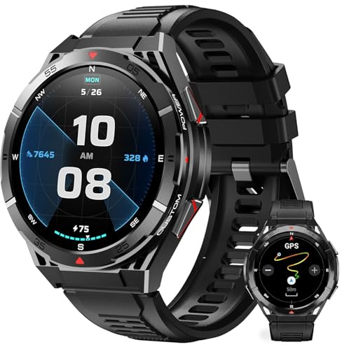 SG1 Military GPS Smartwatch for Men, Make Calls, Large HD AMOLED Screen | Calls, Fitness tracker Smart Watch with Heart Rate, Sleep, Blood Oxygen, Blood Pressure monitor Waterproof 100+ Sports Modes