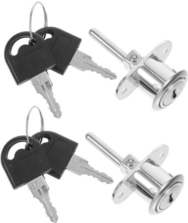 NUOBESTY 2pcs Metal Drawer Locks Keys for Office Desks File Cabinet Cylinder Locks for Furniture Security for Wardrobes