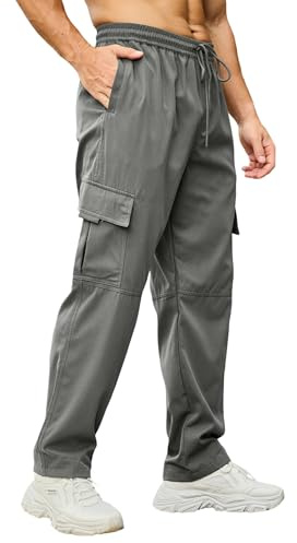 CTU Pantaloni da lavoro cargo da uomo, alla moda, casual, leggeri, elasticizzati, in vita, da uomo, M-4XL