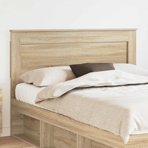 vidaXL Cabecero con cabecera Roble Sonoma 140 cm Madera contrachapada, Cabecero de Cama Moderno, Mueble Duradero, diseño Rectangular, líneas Sencillas, decoración Funcional, Mejora tu habitación