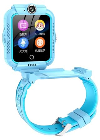 Montre intelligente pour enfants avec traqueur GPS et appel vidéo - Compatible avec tous les réseaux IP67 - Appareil de rotation à 360°