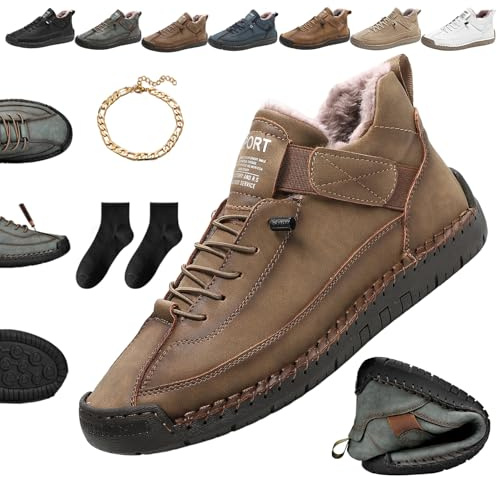 Donubiiu bekväma och smärtfria ortopediska sneakers, handgjorda läder slip-on ortopediska ankelstövlar bekväma, stödjande sneakers, stöd för fotvalv mjuk, lätthet, t, 38 EU