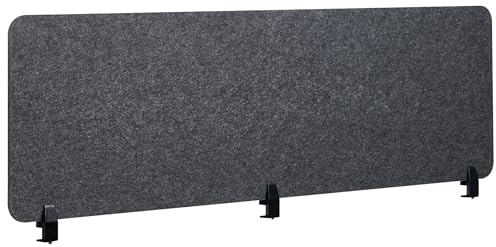 Beliani Schreibtisch Trennwand Akustik Polster dunkelgrau 180 x 50 cm Schallschutz Split
