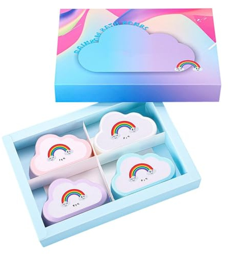 Bubbelbad Passande För Kvinnor Regnbågsfärgad rengörande skumboll med | 4-Pack Med Skummande Bubbelbad Lämplig För Pojkar Flickor Ungdomar Och Familjen Med Hud Hemmabruk Och På