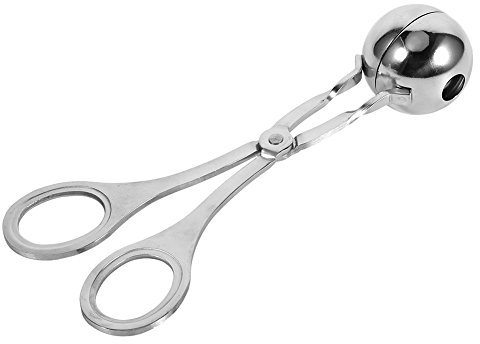 Yosoo Meat Baller, 16.1 * 6.9cm Stainless Steel Meat Melon Baller Cookie Dough Scoop Meatball Scoop Ball Maker Non Stick Meat Melon Baller Cake Maker Rice Dough Ice Tongs for Kitchen (Small)