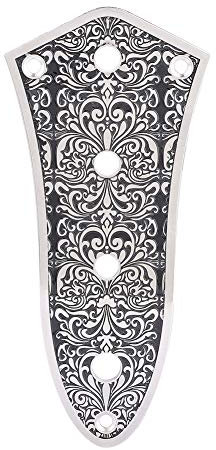 Alomejor Bass Control Plate Kupfer-Zink-Legierung Professionelle Volume Control Plate 4 Löcher für Jazz Bass Guitar Parts Ersatz