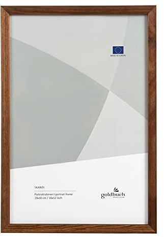 goldbuch 90 0599 Bilderrahmen Skandi, Holzrahmen, Format 20 x 30 cm, Braun | Portraitrahmen aus Holz, Galerierahmen mit Aufsteller für Hoch- und Querformat und Wandhalterung, ca. 21,8 x 31,8 x 1,2 cm