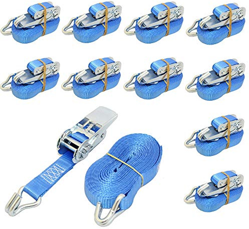 10 x Spanngurt 2tlg. 6m 400 daN Blau