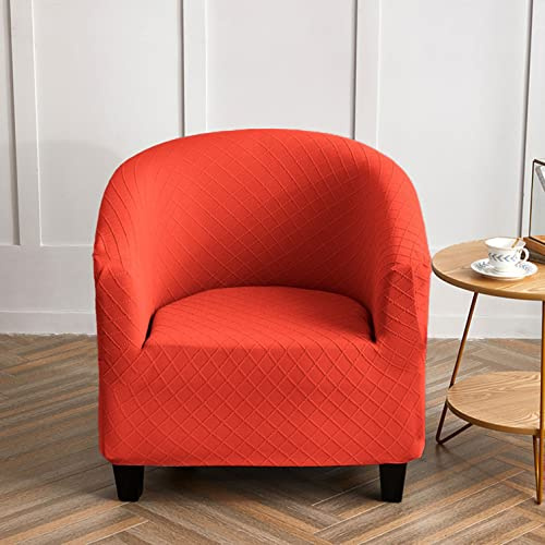 YOPOIY Elastische Club Chair Schonbezug, Jacquard 1 Stück Sesselbezug, Dick rutschfest Sesselhusse Waschbar Bezug für Wannensessel für Wohnzimmer -rot-Einheitsgröße