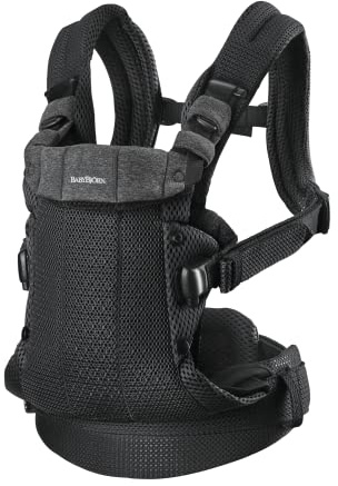 BabyBjörn Babytrage Harmony, 3D-Netzstoff, Schwarz