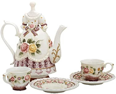 KYISOY Keramik Windrose Palast Teekanne Teetasse Set Teesets Kaffeekanne Kaffeetasse gebrochen schöne Teekanne von England
