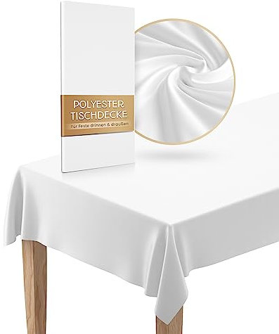 CLOUDANA Tischdecke abwaschbar - Lotus Effekt - 140x280cm - Tischdecke weiß - Tischdecke Ostern - Tischdecke Frühling - Outdoor Tischdecke - Tischdecke Geburtstag - Wasserabweisend