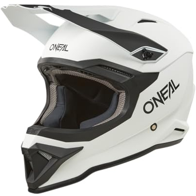 O'NEAL | Motocross-Helm | MX Enduro Motorrad | ABS-Schale, Lüftungsöffnungen für optimale Belüftung und Kühlung | 1SRS Helmet SOLID V.24 | Erwachsene | Weiß | Größe L