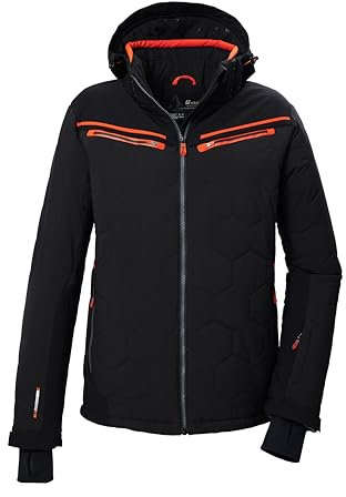 killtec Herren Skijacke/Funktionsjacke mit abzippbarer Kapuze und Schneefang KSW 68 MN SKI JCKT, schwarz, M, 41962-000