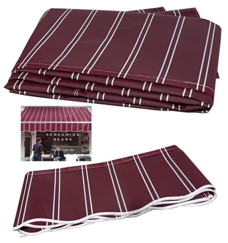 CekoCk Recambio de Tela Retráctil para Toldo de Jardín, Poliéster Impermeable, Lona de Protección Solar para Exterior, Cubierta Patio Playa (Size:2x1.5m, Color:Rayas)