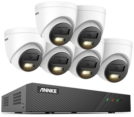 ANNKE 3K Überwachungskamera Set mit 6X 3K/5MP PoE IP Kamera, 8CH CCTV NVR für 24/7 Aufnahme, Personenerkennung und Fahrzeugerkennung, Fernzugriff, 100 Fuß IR Nachtsicht (HDD Nicht enthalten)