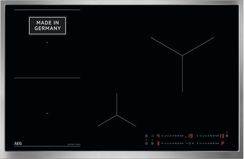 AEG Induktionskochfeld autark 80cm – Made in Germany – 4 Flex-Zonen mit Bridge (Kombination 2er Zonen) – Powerfunktion – SuperFlat Rahmen – Timer – Touch – kompatibel mit Haubenautomatik – TO84IB0FRB