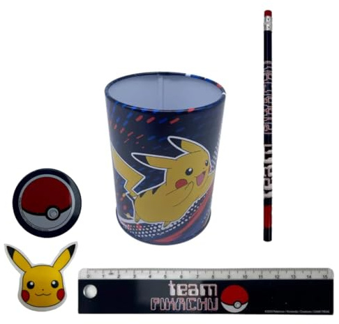 My sweety pop Pokemon Schreibwaren-Set, 6-teilig, für Jungen, Schule, Schreibwaren | Zeichnen Ausmalen