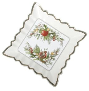 Brandani 89973 Vassoio Quadro Carol in Porcellana – Eleganza e Raffinatezza per la Tua Tavola - 23,5 x 23,5 cm