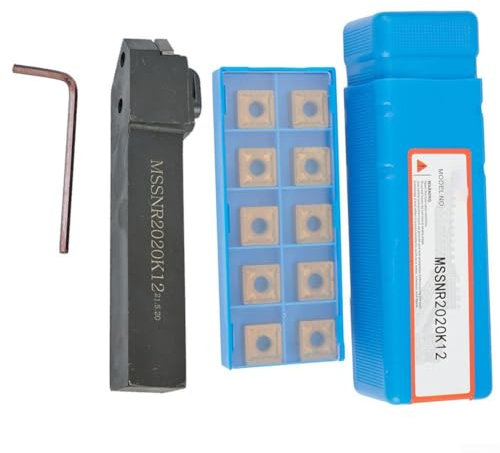 Besttoolifes Werkzeugteil für 1 Stück MSSNR2020K12 Drehmaschine Werkzeug CNC Werkzeughalter Externer Drehwerkzeughalter Drehmaschine Bearbeitung Cutter Bohren Metall Schneiden mit 10 Stück SNMG120408