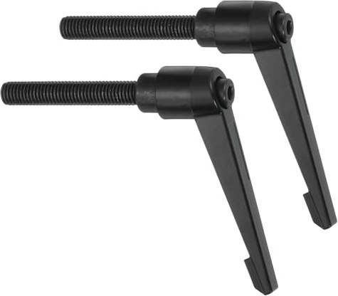 QUARKZMAN 2 Piezas M10 x 60mm Manija de Perillas Ajustables con Rosca Macho Botón de Empuje Trinquete de Liberación Rápida Perno Giratorio para Maquinaria de Torno, Negro