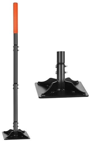 Manomissione da giardino in acciaio con manico da 114 cm, strumento manomissione a mano, compattatore di terreno a piastra resistente, strumento ideale per livellare terreno, ghiaia, asfalto, vialetto