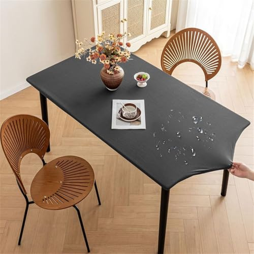 Wasserdicht Rechteckige Elastische Tischdecke - Rechteckig Tischdecke mit Gummizug Spanntischdecke - Gartentischdecke für Picknick Camping Partys (Gray,80x120cm)