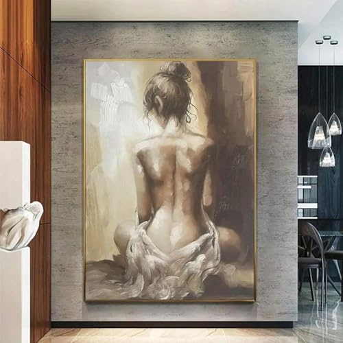 ZHAOLIN Nackte Frauen-Leinwandmalerei, Sexy Girls Back Wall Art Print, Ölgemälde-Poster, Badezimmer, Home-Schlafzimmer-Dekor-Wandbild, 70X100cm, rahmenlos