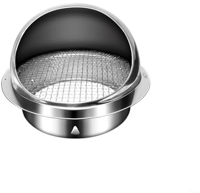 Zeroupshop Salida de ventilación externa de acero inoxidable con rejilla de ventilación para el hogar, cocina, baño, extractor (190 mm)