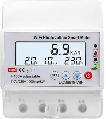 Compteur photovoltaïque intelligent WIFI Minuteur solaire bidirectionnel heure électronique télécommande solaire heure bidirectionnelle