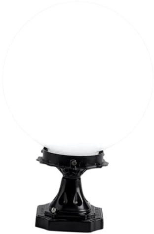 IWOWHERO Farola para Postes de Luz Exterior Pantalla Esférica Acrílica de 20 CM Base Cuadrada de Aluminio Resistente Intemperie para Jardines Patios y Terrazas Luminaria para Postes