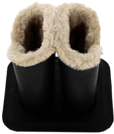 SECFOU Double Eyeglasses Holder Fur Lined Upright Glasses Holder Glasses Stand Case for 2 Pairs Open Design Eyewear Storage Organizer for Desk Nightstand Office
